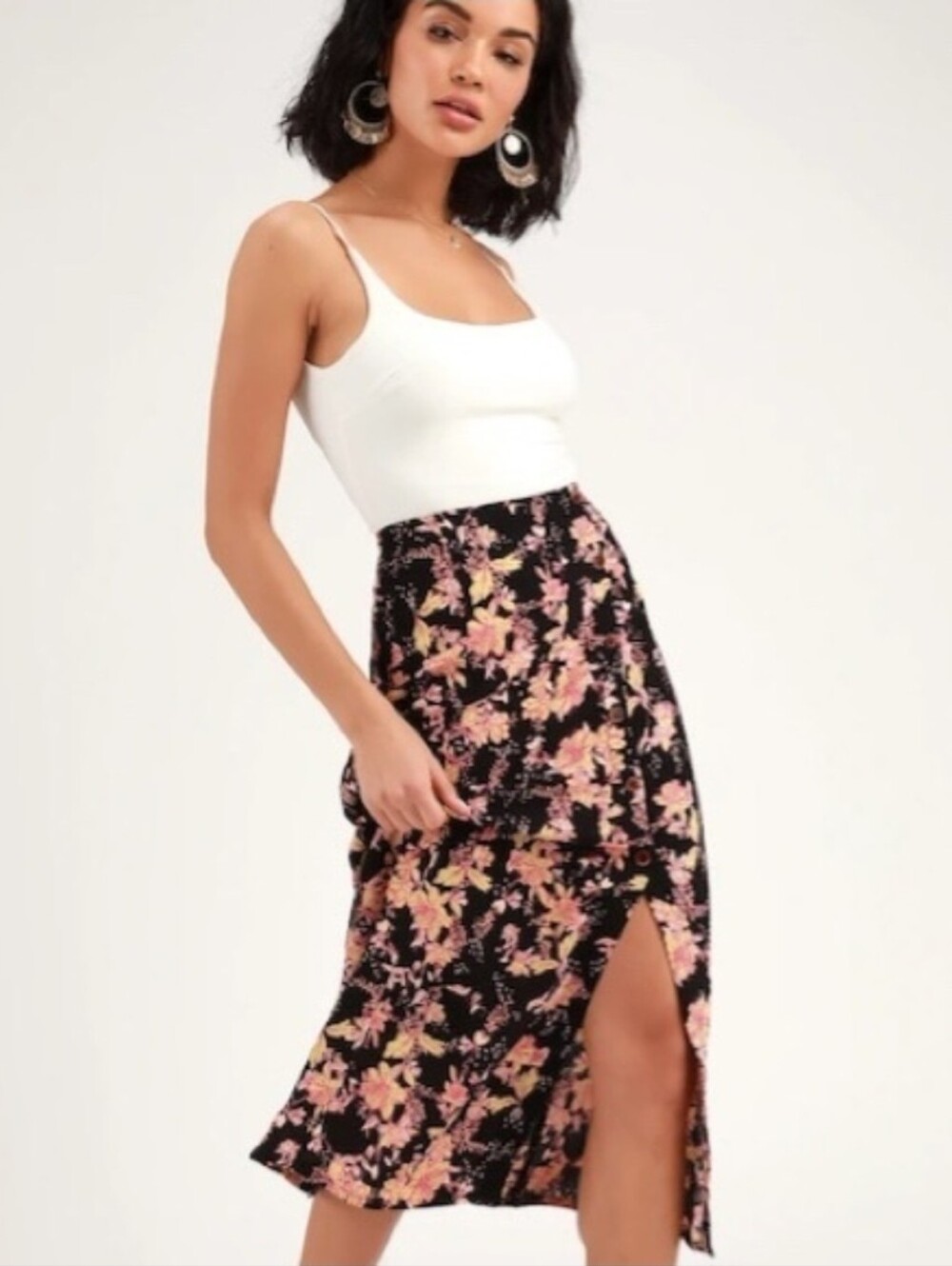 Free People Women's Retro Love Midi Skirt Size 4 NWT